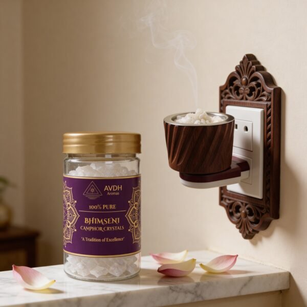 Bhimseni Camphor 80g Jar |100% Pure Kapoor Crystals for Puja, Aarti & Havan | Long-Lasting Fragrance | for Diffuser & Air Freshening (80 GMS)